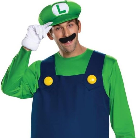 Disguise Men's Luigi Deluxe Adult Costume, Green, XXL - Picture 5 of 6